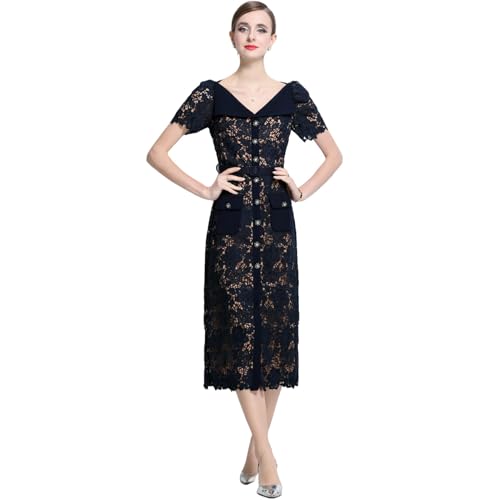 Robe midi en jacquard 3D soluble dans l'eau chic avec ceinture élégante