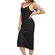 SHCNSJC Unterkleid lang Damen langes Nachthemd Sexy Unterröcke lang Negligee Petticoat Full Slip Damen langes Unterrock,Schwarz,S