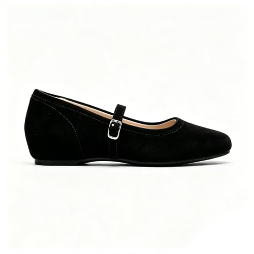 Image of Cusolemore Mary Jane Flat Shoes with Arch Support and Hidden Wedge Heel, Women Ballet Flats, Mary Jane Flats, Comfortable Dress Shoes