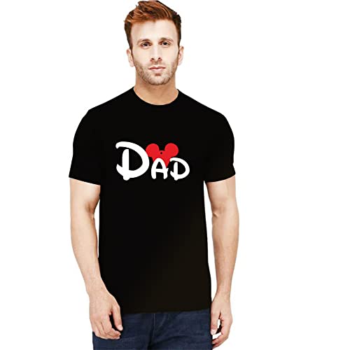Image of Uniplanet Store Cotton Half Sleeve Couple Mix by Designs Black T-Shirt