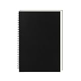 DSTELIN 9 inch x 6 inch, 100GSM, Blank Spiral Notebook, 1-Pack, Soft Cover, Sketch book, 160 Pages / 80 Sheets, (Black)