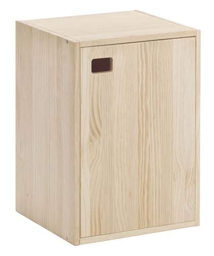 Astigarraga Kit Line Armario Almacenaje Dinamic 1 Puerta y 2 Baldas, Madera Pino - 53,5x37,3x33cm