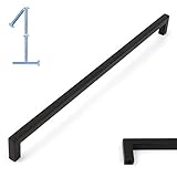 KOOFIZO Solid Square Bar Cabinet Handle - Black Furniture Pull, 12.6 Inch/320mm Screwhole Distance, 1-Piece for Kitchen Cupboard Door, Bedroom Dresser Drawer, Bathroom Wardrobe Hardware