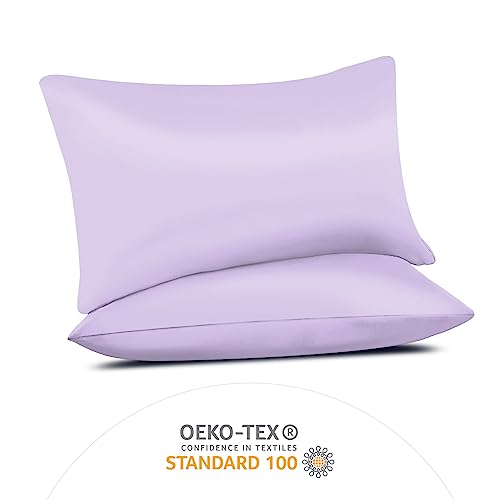 Pamposh Satin Silk Pillowcases For Hair And Skin 2 Pack Standard Size with Envelope Closure (2 Pcs Pillowcases (50 x 75 cm), Purple) - Image 4