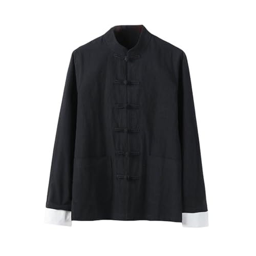 Chemise en coton ample homme finie la rigidité avec le col montant