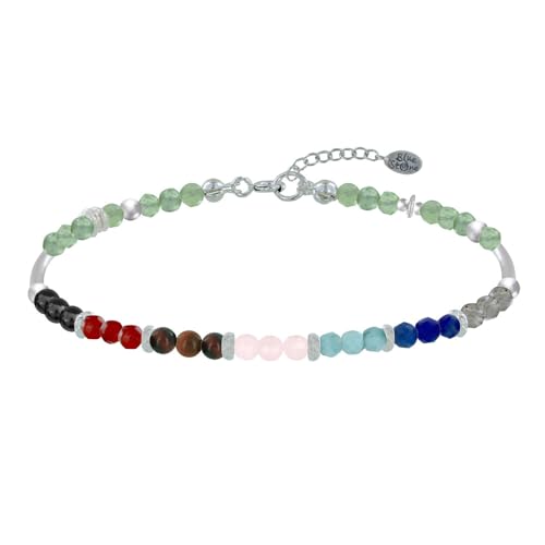 Bracelet Tube Argent 925 7 Chakras pour calmer le stress quotidien avec élégance