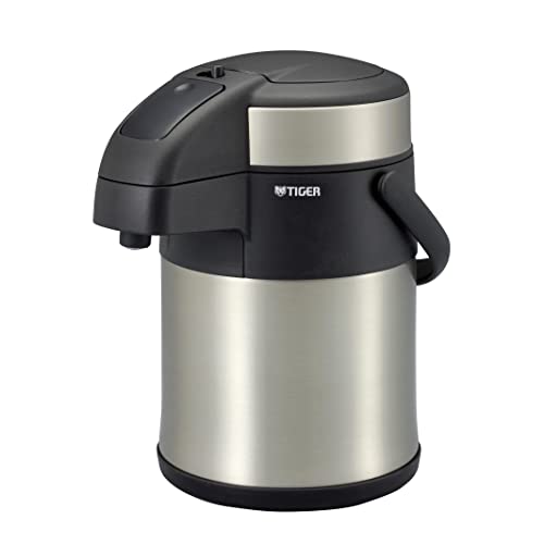TIGER MAA-C221XC Tiger Thermal Insulated Tabletop Stainless Steel Air Pot, Eco Friendly, 0.7 gal (2.2 L) Clear Stainless Steel (Silver)
