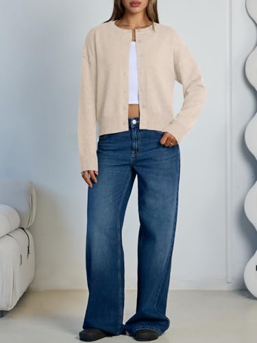 Image of Trendy Queen Cropped Cardigan Sweaters for Women Lightweight Y2k Fall Outfits Spring Fashion Clothes 2026