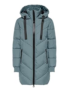 JACQUELINE de YONG JDY Damen Steppjacke JDYSkylar Padded gesteppter Parka mit Kapuze 15207784 Stormy Weather/Black S