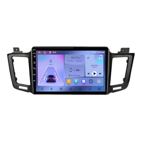 Radio estéreo de coche Android 14 de doble DIN de 10 pulgadas para Toyota RAV4 RAV 4 XA40 XA50 2012-2018 con cámara de respaldo inalámbrica Carplay AHD, controles de volante Bluetooth GPS (T600