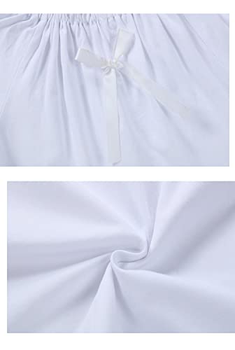 Girl's Cotton White Nightgown Princess Shirt Dress 3-12 Years3