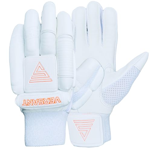 Image of VERSANT PRO DG Cricket Batting Gloves (All White, Men Size, Left Handed)