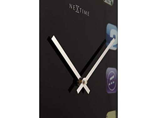 NEXTIME Wall Pad Orologio da Parete, Glass, Nero