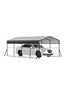 12x20 FT Heavy Duty Metal Carport Kit with Reinforced Frame & Anchor Bolts, for RV, Truck, Boat, Tractor Shelter, 100MPH Wind/35PSF Snow Rating, Easy Assembly