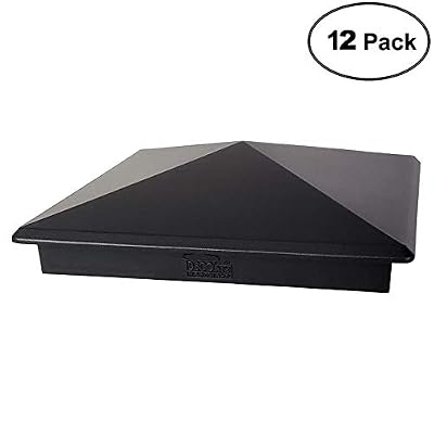 8" x 8" Heavy Duty Aluminium Pyramid Post Cap for Wood Posts - Black (12 Pack)