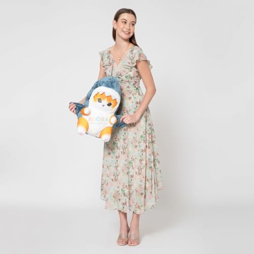 Image of ADORA Stuffed Toy Shark Cat Soft Plush Toy, 50cm, Grey and Orange Stuffed Animal Plush Toy