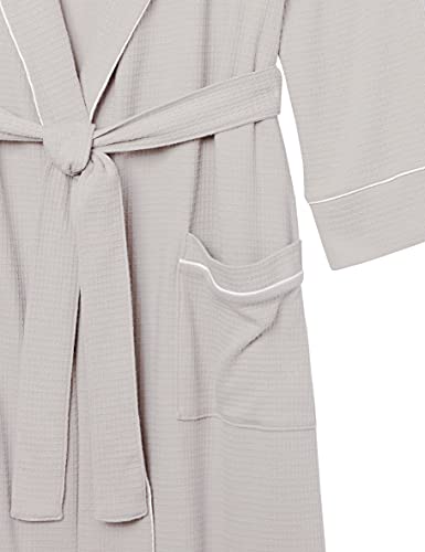 Amazon Essentials Men's Waffle Shawl Robe, Light Grey, Medium-Large #TOP3