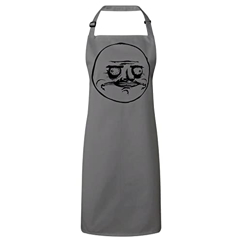 Tablier de cuisine Me Gusta gris ajustable avec imprimé blague internet fun