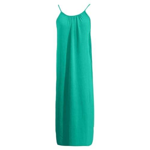 Image of HTHLVMD Backless Cami Dress Summer Dresses for Women 2026 Spaghetti Strap Dresses Womens Solid Color Backless Cami Dress