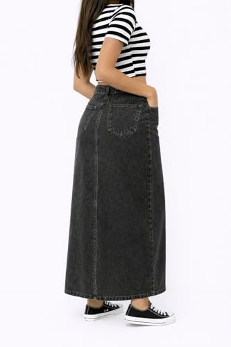 Image of ODDMONKEY Women High Waist Denim Skirt | Skirt for Women | Long Straight Fit Skirt |Long Skirt for Women
