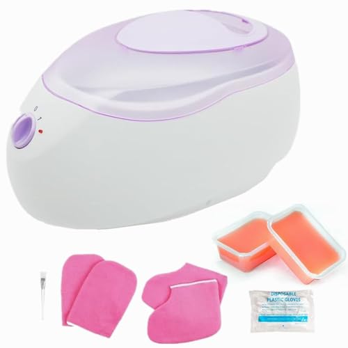 Baño de parafina para manos y pies tratamiento de Dolor Muscular con 900G Parafina Calentador de parafina Juego botines aguantes (Morado Kit)