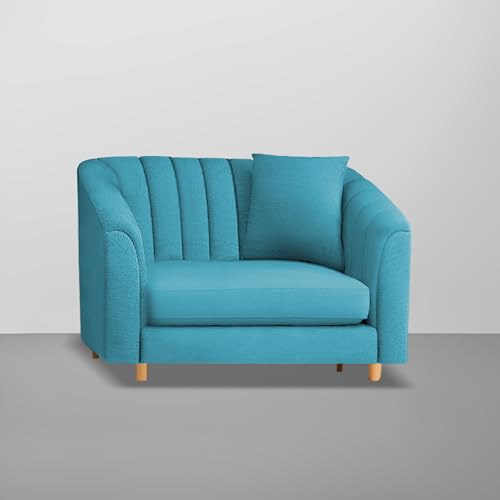 Image of Casaliving Doraldo 1 Seater Sofa Set for Living Room (Turquise Colour) Premium Fabric Sofa