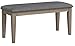 Signature Design by Ashley Aldwin Upholstered Dining Room Bench, Beige & Gray