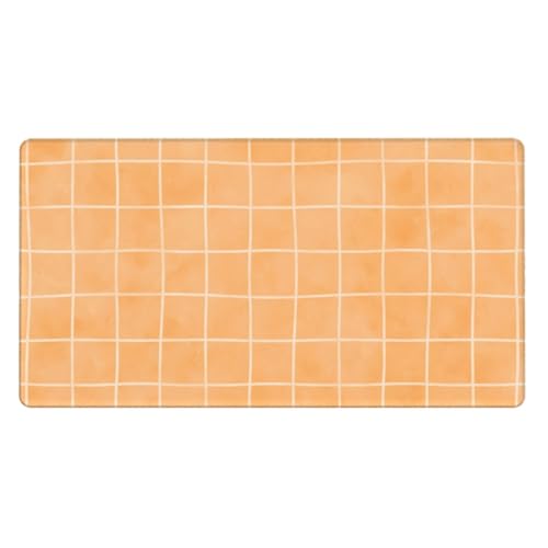 Grand tapis de souris de jeu orange pour ordinateur portable avec base antidérapante