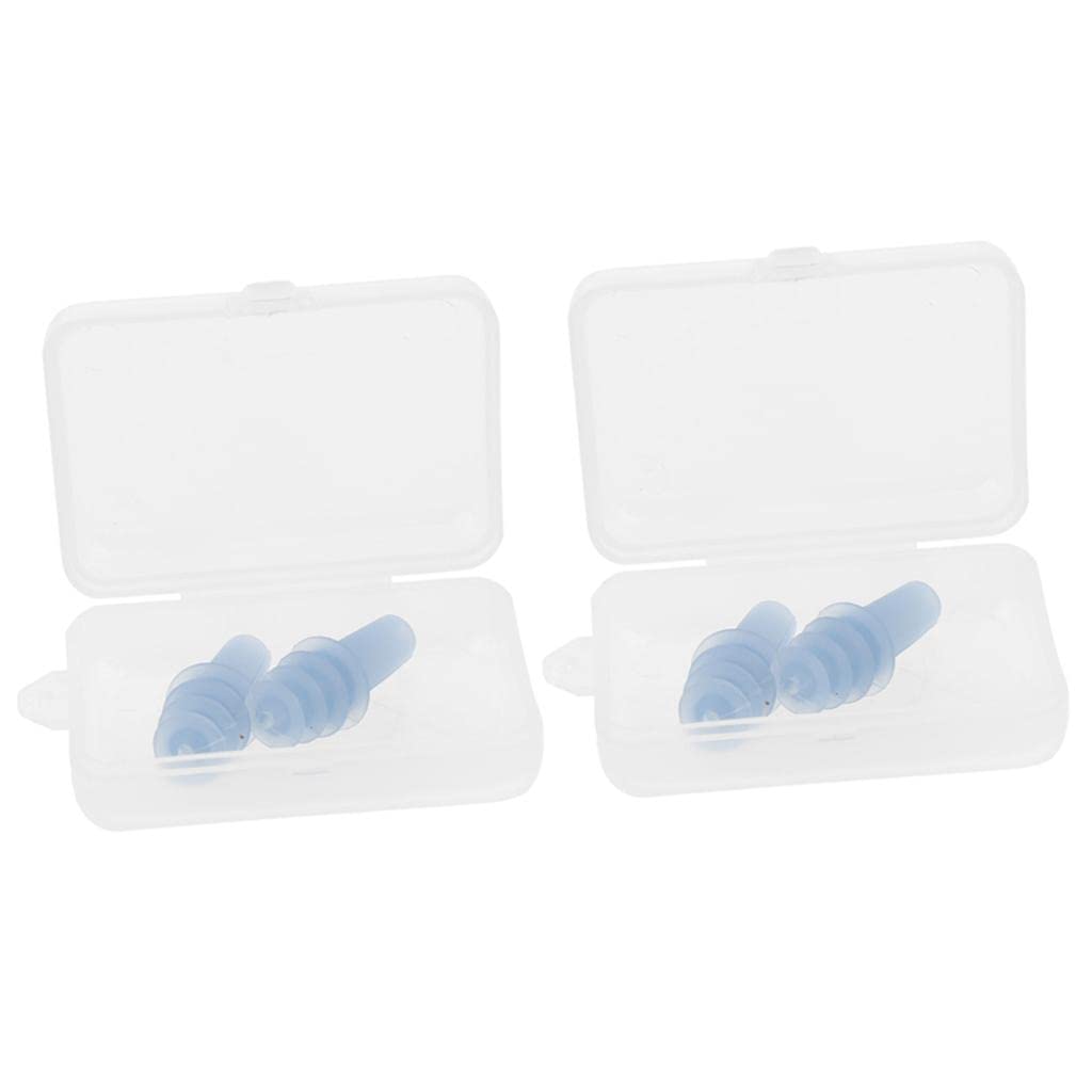 10 Set mit 2 Paar wiederverwendbare Silikon-Ohrstöpsel für Flugzeug Reise Schlaf Stille Blau 2,8 x 1,2 cm