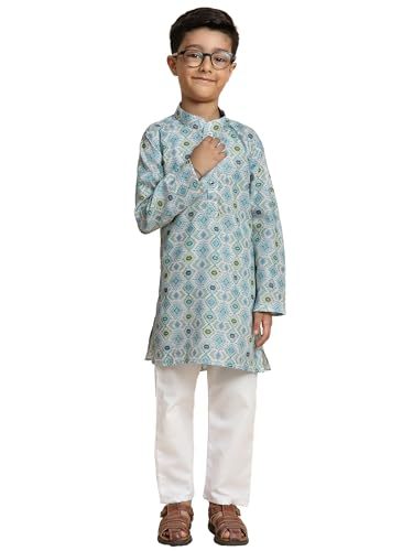Image of Pro-Ethic Style Developer Boy's Cotton Embellished Kurta Pajama for Baby Kids Ethnic Wear (S-166)