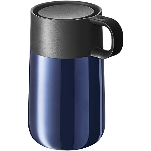 WMF Impulse Termo - Taza térmica, acero inoxidable 300 ml, con cierre automático, apertura 360°, mantiene las bebidas calientes 8 horas o frías 12 horas, color azul