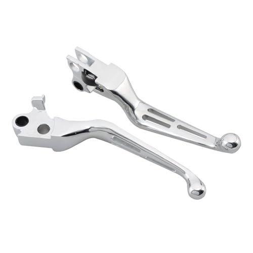 Paires de leviers de frein et d'embrayage moto en alu argent pour Harley Dyna