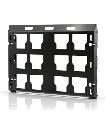 1 Pcs Mounting Plate Fit for Milwaukee Packout wall Mount Heavy Duty Metal with Rust-Proof Coating Base Compatible with Milwaukee Tools Load Capacity of 150 pounds（Large Black）