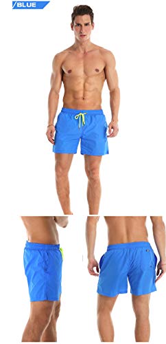 Mens Solid Color Swim Trunks Quick Dry Beach Shorts with Mesh Lining2