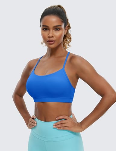 Image of CRZ YOGA Butterluxe Y Back Sports Bras | Light Support, Removable Pads, Yoga, Extremely Soft, Scoop Neck, Spaghetti Strap, for Women