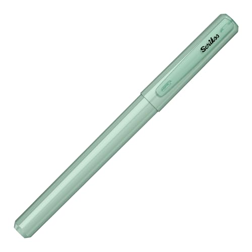 Image of Scrikss Primeo Medium Nib Fountain Pen | 3 Cartridges Included | Stainless Steel Nib & ABS Body | Mint | in Blister Pack