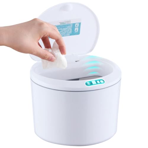 Cubo de basura inteligente de 3L con sensor de movimiento automático y carga USB para escritorio