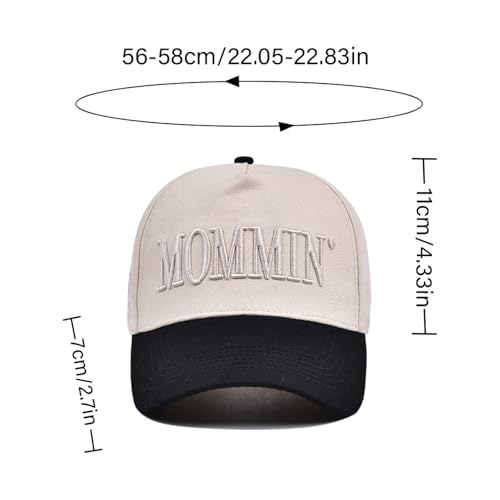Image of Trucker Hat for Women Men Embroidery Mommin Two Tone Adjustable Baseball Cap Hat Trendy Vintage Snapback Hat