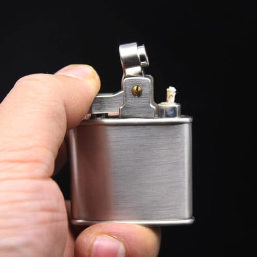 Image of Smoke King Vintage Retro Classic HY695 Silver Trench Lighter | Refillable Kerosene Lighter | Stainless Steel Windproof Pocket Lighter