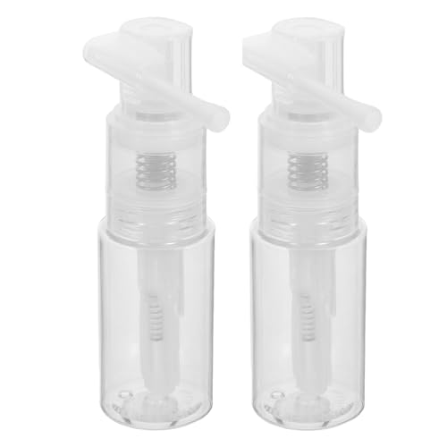 VILLFUL Frasco de Spray de Polvo Seco PET 35Ml Atomizador de Plástico Recargable Cuello Largo Botella Transparente para Fibras Capilares y Talco Corporal Set 2 Piezas Adecuado para