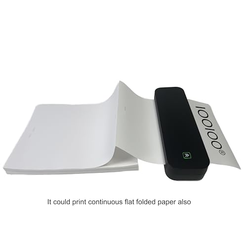 Image of IOOIOO D210 Portable Printer, Wireless Inkless Bluetooth Thermal Printer for Tattoo Stencil Transfer Paper, for 8.5 x 11 Letter, A4 Rolled & Folded Thermal Paper (Black, Without Carrying Case)