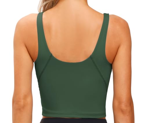 Image of THE GYM PEOPLE Womens' Sports Bra Longline Wirefree Padded with Medium Support