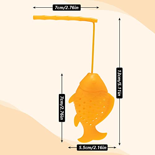 Veiren 6 Pieces Silicone Tea Strainers Creative Fish Shape Loose Leaf Tea Infuser With Long Handle Lanyard Reusable Tea Interval Diffuser Tea Cup Filter For Herbal Spice, Random Colors #TOP2