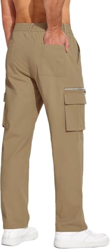 Image of CB-COLEBROOK Men Mid Rise Cargo || Cargo Pants Cotton || Relaxed Fit Elastic Waist || Loose Fit || Casual Pants || Cargos Pant with 7 Pockets (Cargo-48-54)