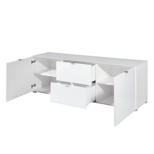 Germania Lowboard Primera 1387 | In Weiss | Mit Glasfront und -oberboden | 1387-84 - 1387-84 Germania Lowboard Primera 1387 | In Weiss | Mit Glasfront und -oberboden | 1387-84