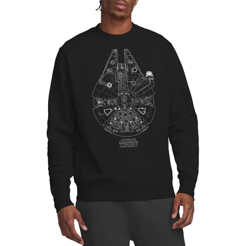 Sweatshirt Star Wars Millenium Lines pull mixte noir ample contre le froid