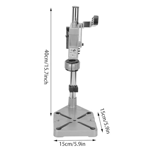 Colonne pour perceuse réglable avec embase de fixation d'établi