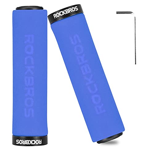 Image of ROCKBROS Foam Bike Grips Fit MTB /BMX /Folding Bike /Beach Cruiser & Scooter | Single Lock On,Non-Slip,Shock-Absorbing Handlebar Grips ,Easy Install,Multiple Colors