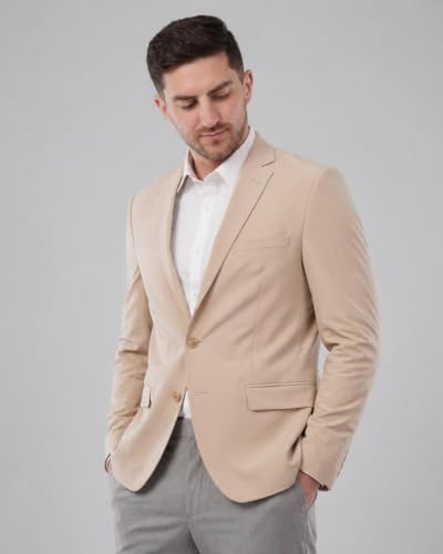 Image of SaintX Men's Premium 4-Way Comfy Stretch Sunscreen Blazer | Light Weight, Designed for Summers | Fully Lined | Comfort able Slim Fit | Wrinkle Resistant, All-Day Casual & Formal Signature Coat (JK11)