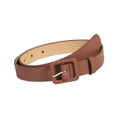 Women PU Leather Belt Square Buckle Casual Dress Belt Waistband for Dresses Jeans Coats 39.37inch- Brown2